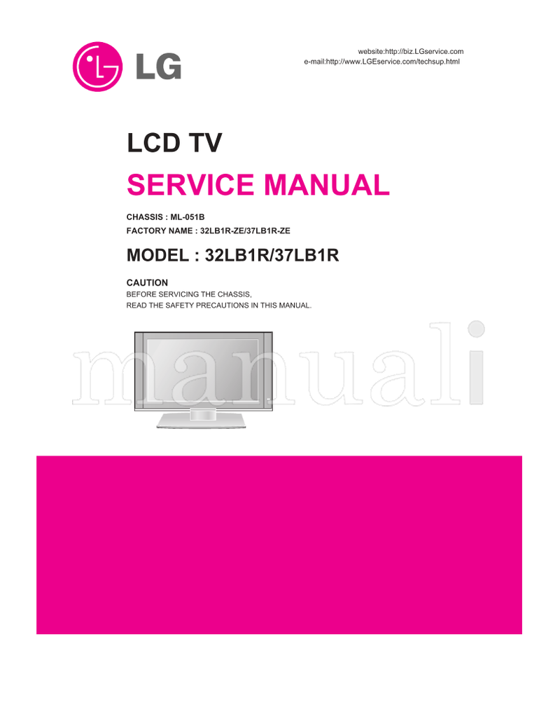 LG ML-051B 32LB1R-ZE 37LB1R-ZE 32LB1R 37LB1R (37 pages) TV Service Manual