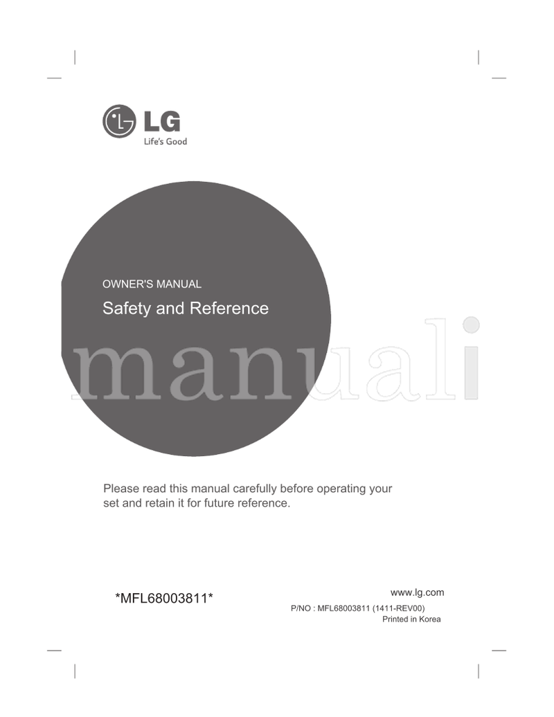 LG *MFL68003811* MFL68003811 (177 pages) TV Operating Manual