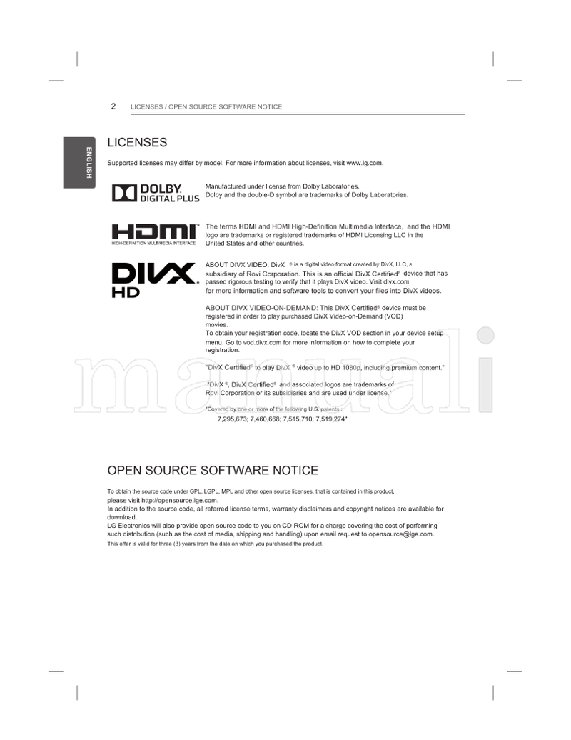 LG LB55** LB56** LB62** *MFL68003809* MFL68003809 (41 pages) TV Operating Manual