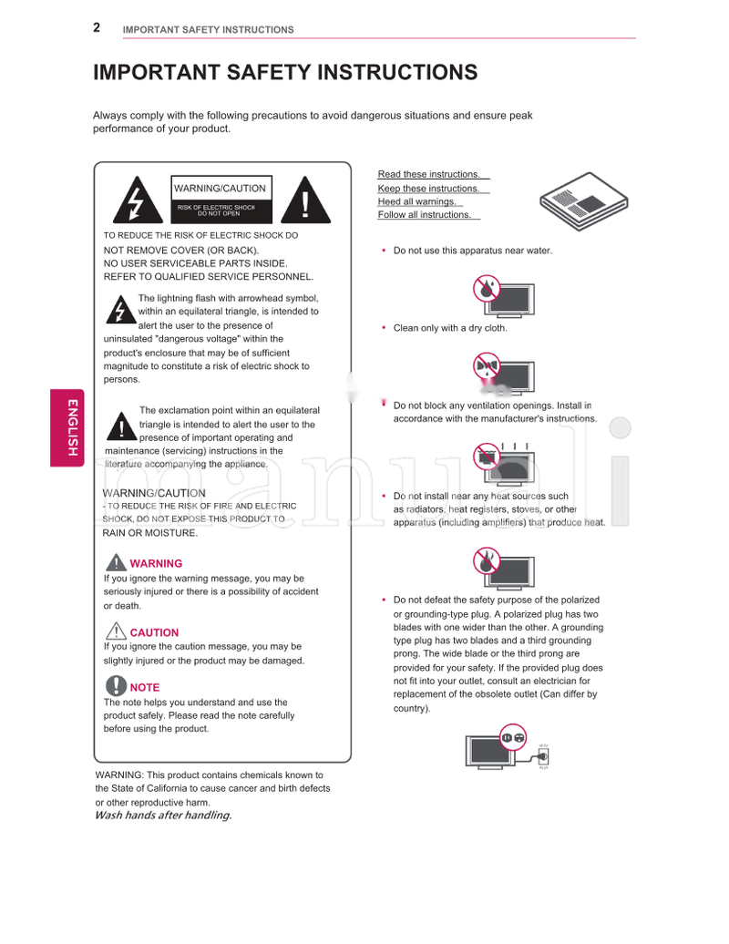 LG 32LB5800 32LB580B 39LB5800 42LB5800 55LB5800 MFL68027912 (36 pages) TV Operating Manual