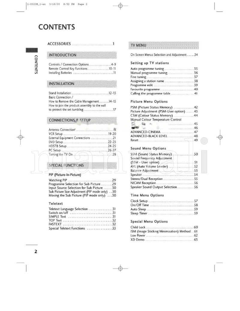LG PO3FV (76 pages) TV Operating Manual