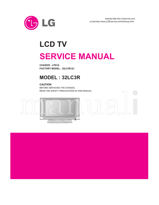 LG LP61A 32LC3R-ZJ 32LC3R (38 pages) TV Service Manual