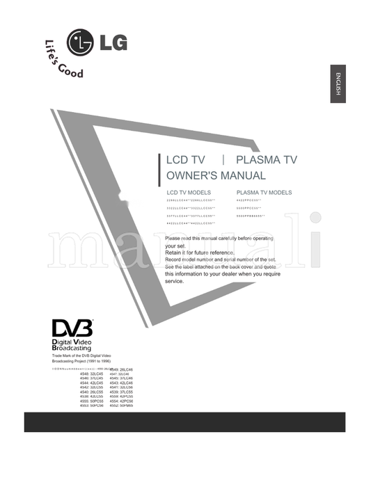 LG 26LC45 26LC46 32LC45 32LC46 37LC45 37LC46 42LC45 42LC46 (108 pages) TV Operating Manual