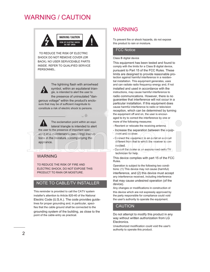 LG 820-40 (317 pages) TV Operating Manual