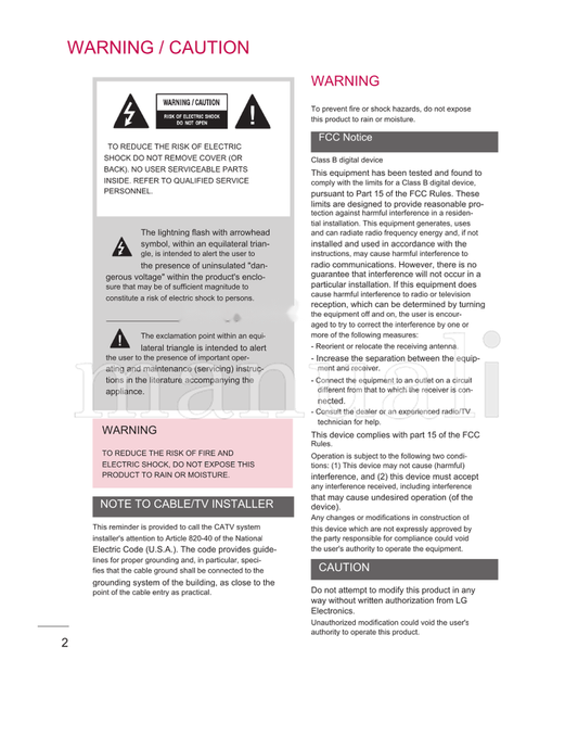 LG 820-40 (317 pages) TV Operating Manual