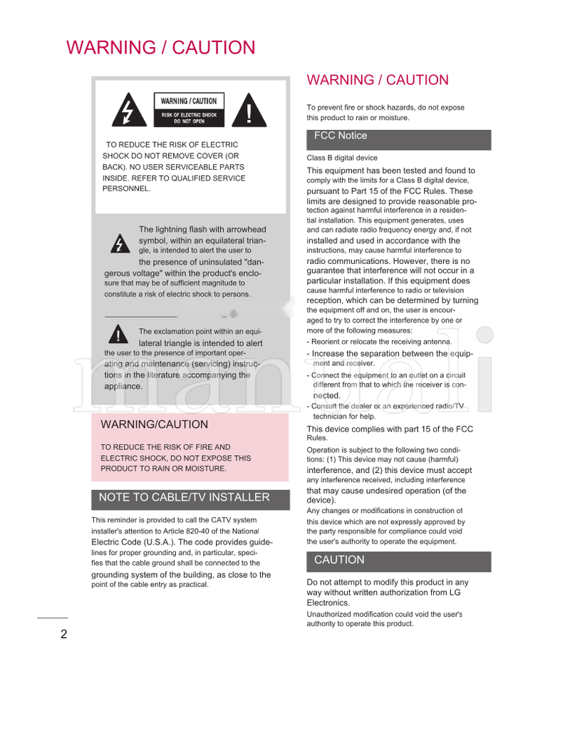 LG 19LE5300 32LE5300 22LE5300 37LE5300 26LE5300 42LE5300 (172 pages) TV Operating Manual