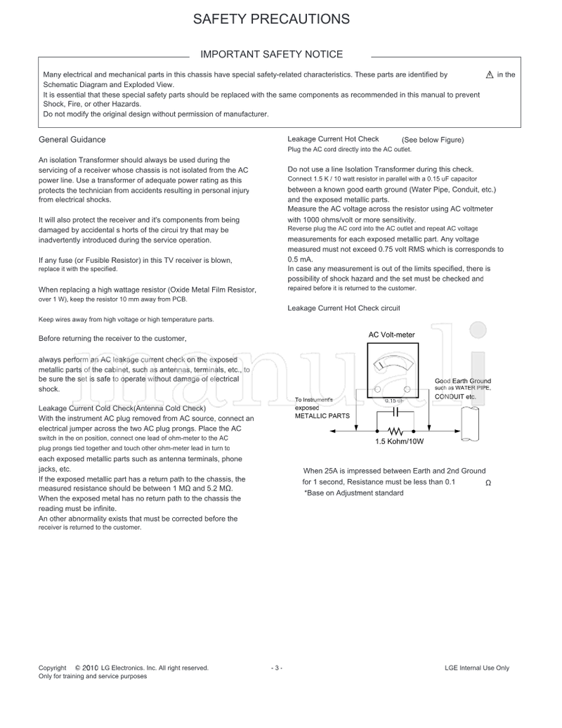 LG LJ03E 32LE7500 MFL63261801 32LE7500-SA (52 pages) TV Service Manual