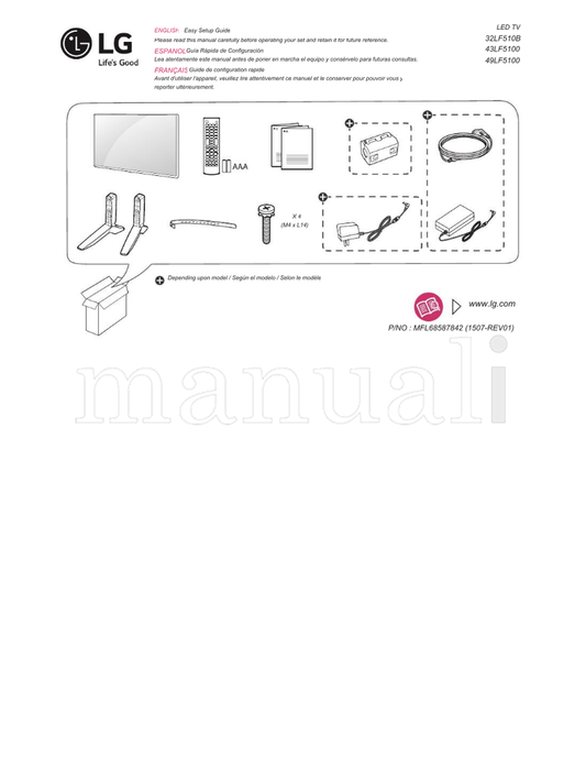 LG MFL68587842 32LF510B 43LF5100 49LF5100 (31 pages) TV Operating Manual