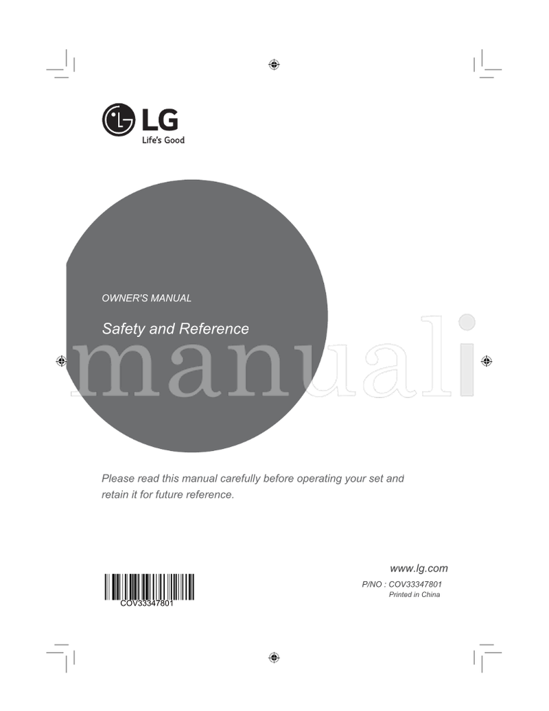 LG COV33347801 (72 pages) TV Operating Manual
