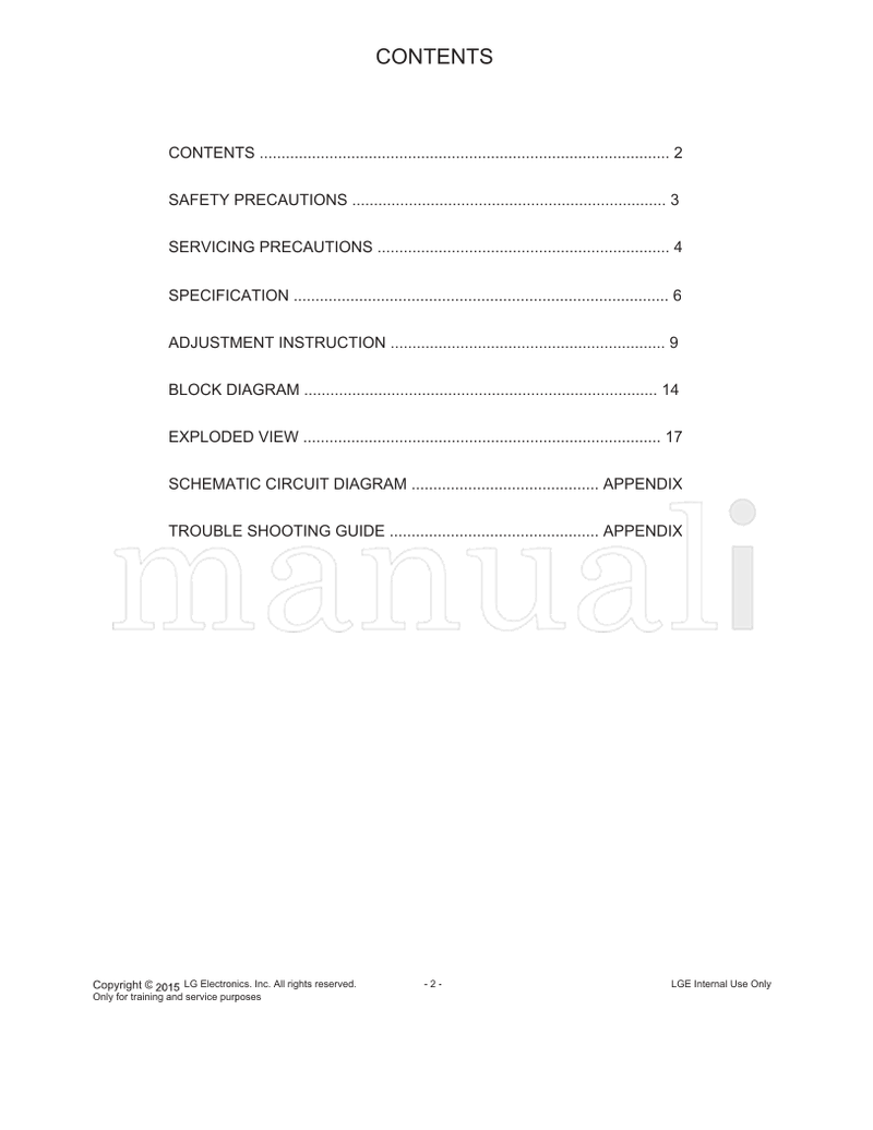 LG 32LF550B (74 pages) TV Service Manual