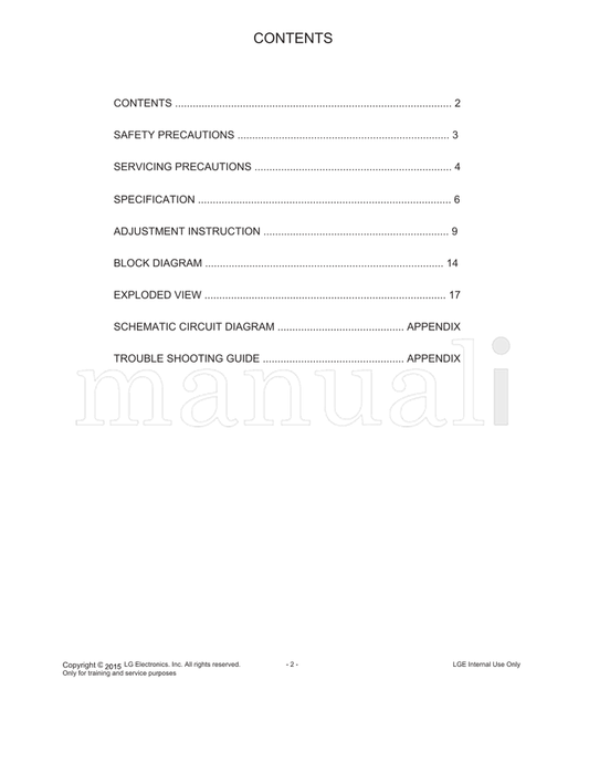 LG 32LF550B (74 pages) TV Service Manual