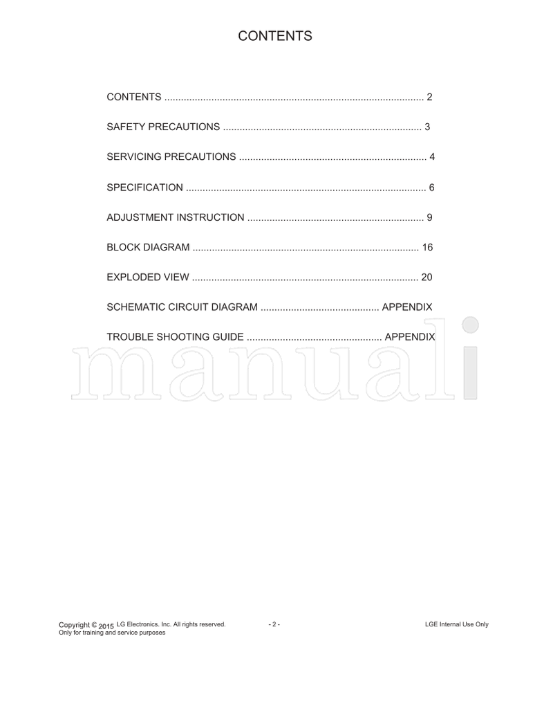 LG 32LF595Z (74 pages) TV Service Manual