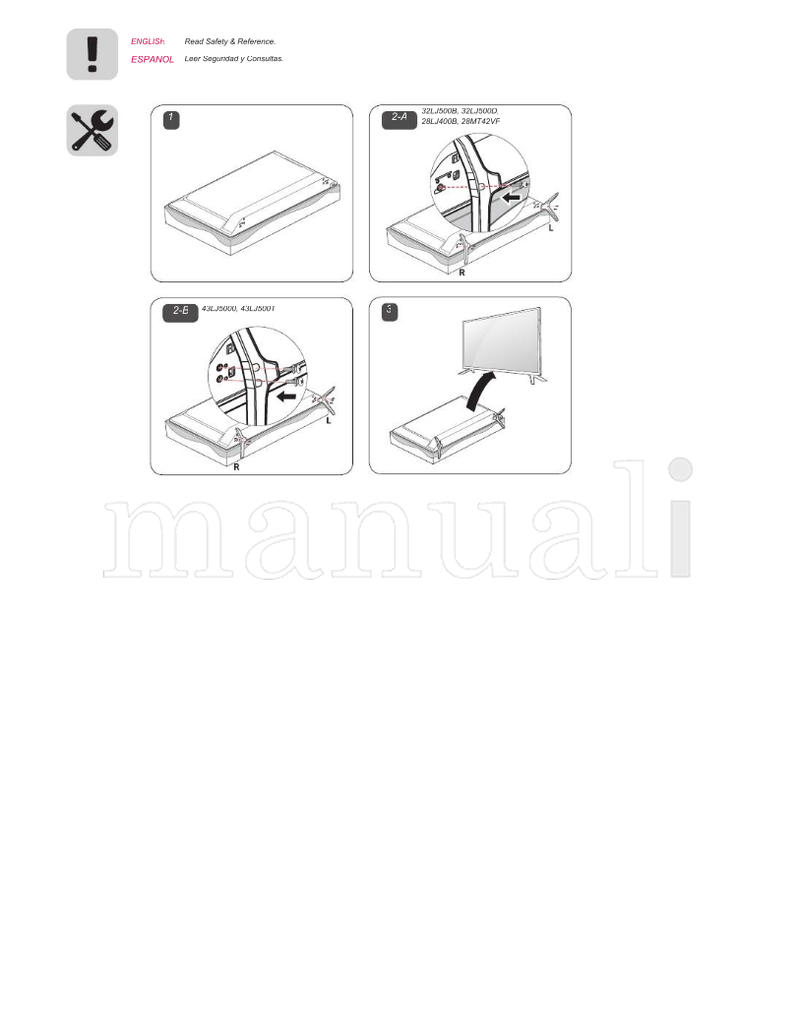 LG 32LJ500B 32LJ500D 28LJ400B 28MT42VF 43LJ5000 43LJ500T (43 pages) TV Operating Manual
