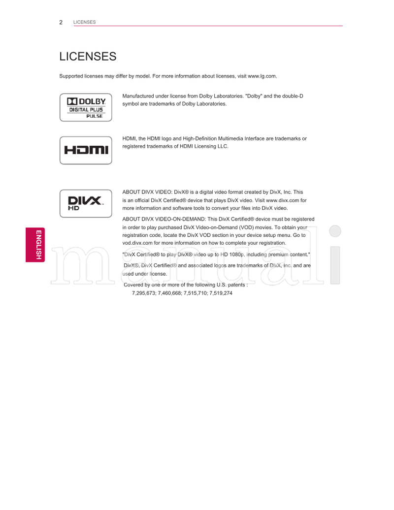 LG 32LK335C (95 pages) TV Operating Manual