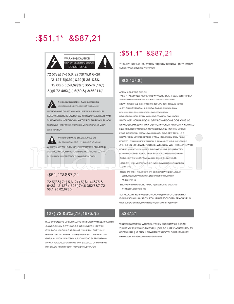 LG 22LQ630H 26LQ630H 32LQ630H SAC34026011 42CQ610H (125 pages) TV Operating Manual