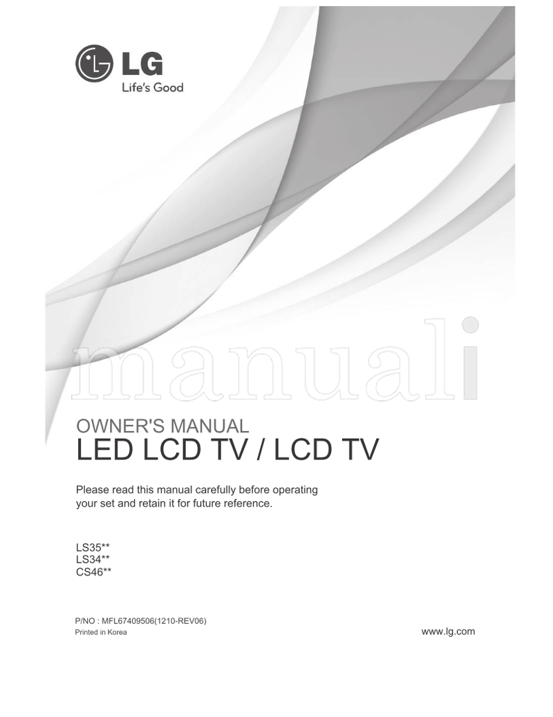 LG LS35** LS34** CS46** (36 pages) TV Operating Manual