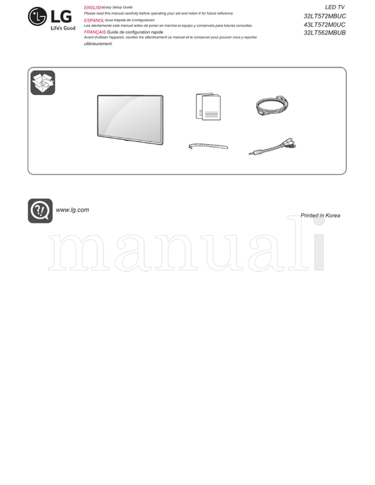 LG 32LT572MBUC 43LT572M0UC 32LT562MBUB (81 pages) TV Operating Manual