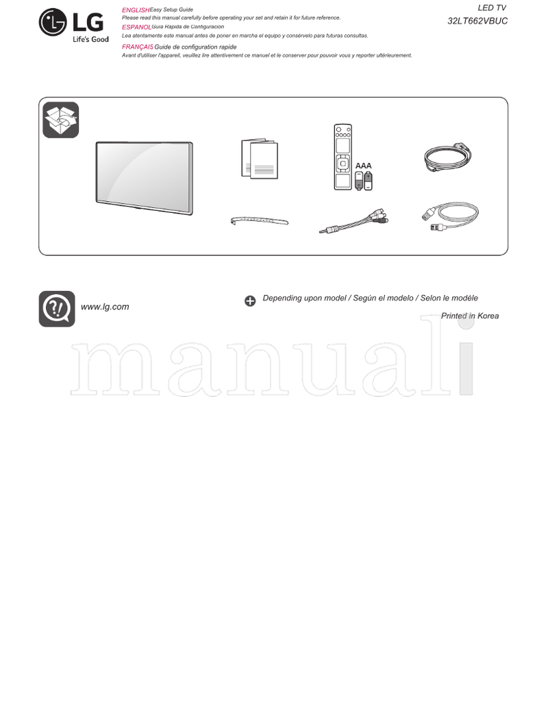 LG 32LT662VBUC (45 pages) TV Operating Manual