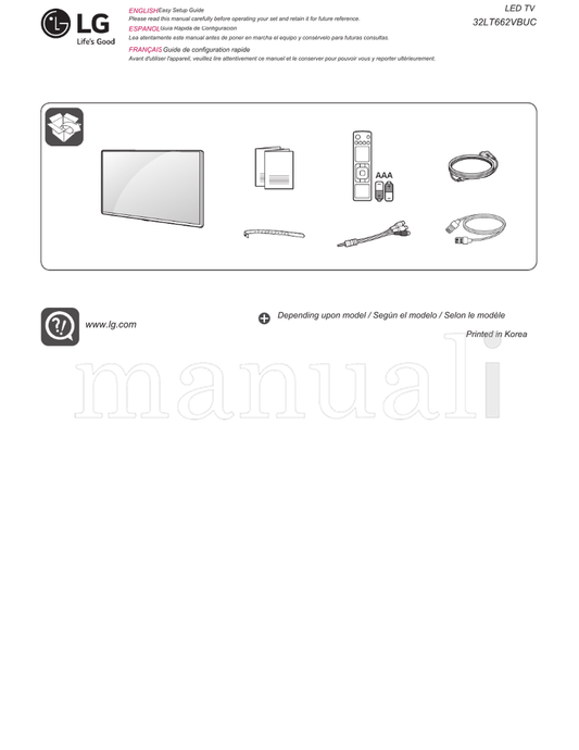 LG 32LT662VBUC (45 pages) TV Operating Manual