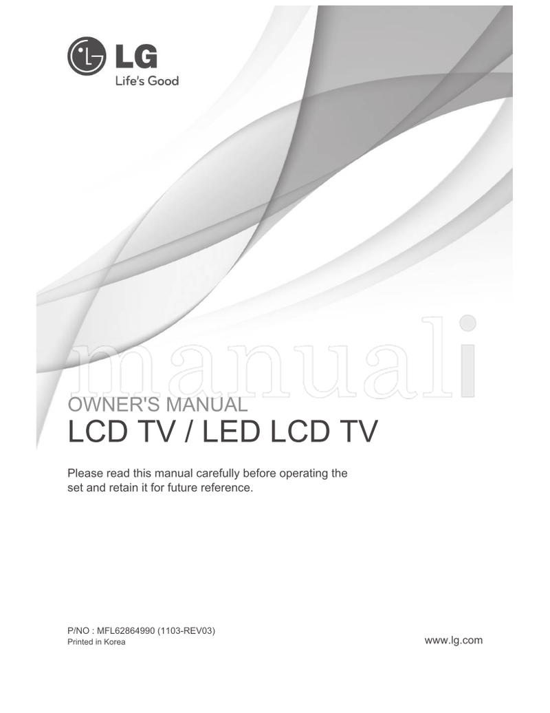 LG MFL62864990 (45 pages) TV Operating Manual