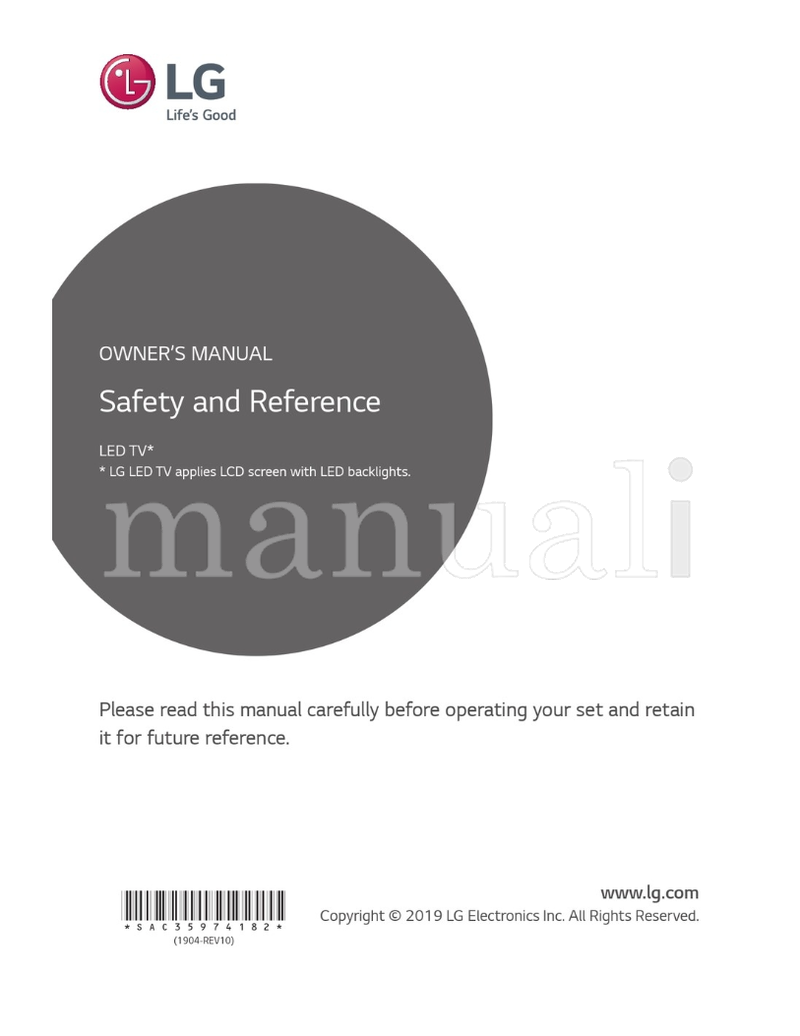 LG *SAC35974182* (23 pages) TV Operating Manual