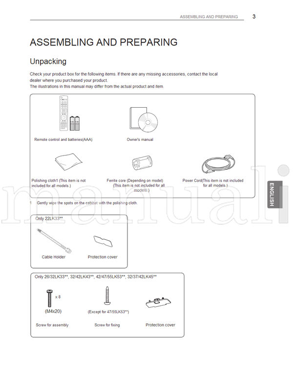 LG 32LW4500 (33 pages) TV Operating Manual