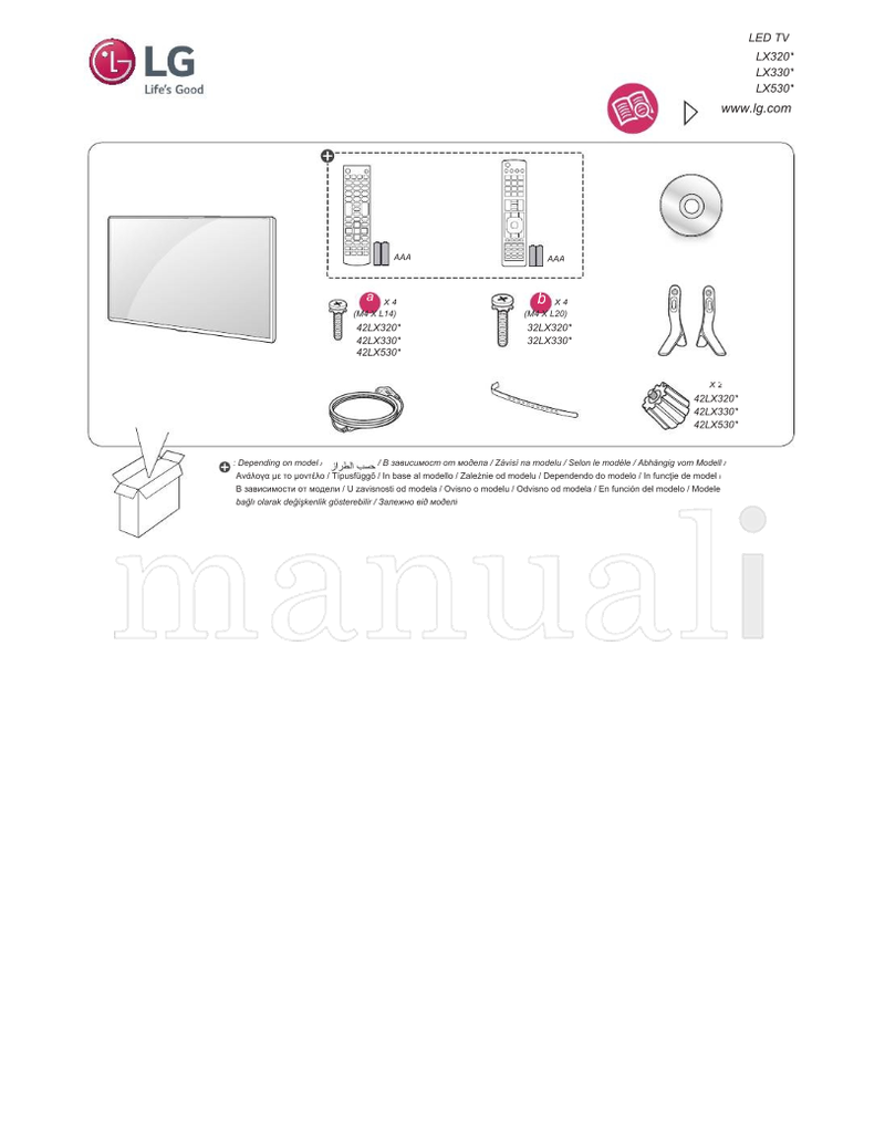 LG 42LX320* 42LX330* 42LX530* 32LX320* 32LX330* LX320* LX330* (42 pages) TV Operating Manual