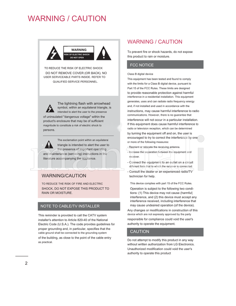 LG 32LG710H 32LD650H 37LG710H 37LD650H 42LG710H 42LD650H (76 pages) TV Operating Manual