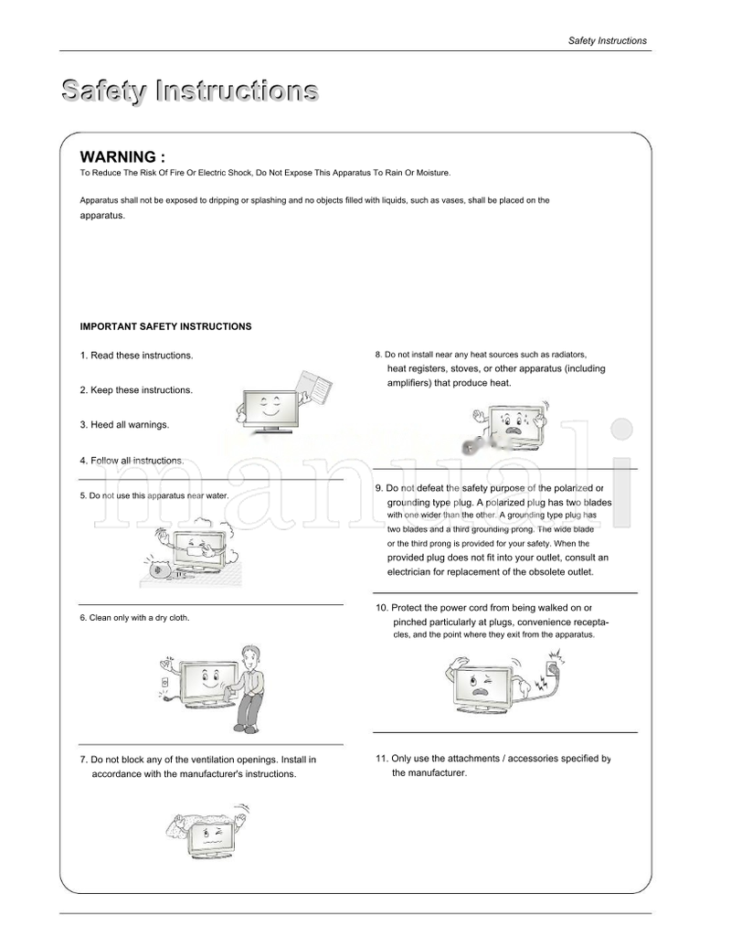LG 32LC2D 37LC2D 42LC2D 42PC3D 42PC3DV 50PC3D 3828TUL527A (18 pages) TV Operating Manual