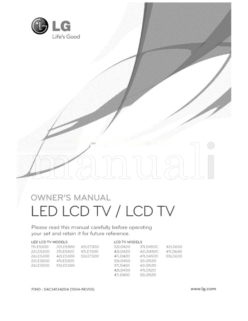 LG 19LE5300 32LE5300 42LE7300 32LD420 22LE5300 37LE5300 (74 pages) TV Operating Manual