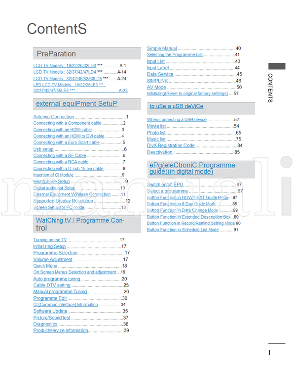 LG 37LE5300 (220 pages) TV Operating Manual