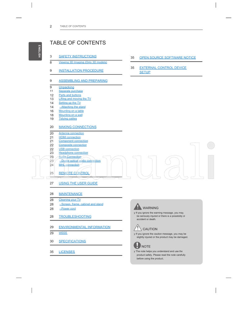 LG LN54** LN56** LA61** MFL67725401 (36 pages) TV Operating Manual