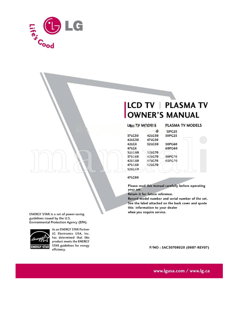 LG 4230UD (152 pages) TV Operating Manual
