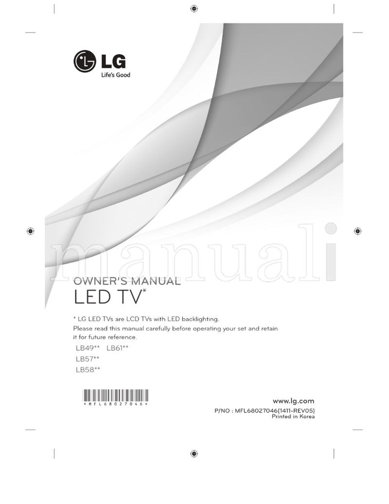 LG LB49** LB61** LB57** LB58** *MFL68027046* (234 pages) TV Operating Manual
