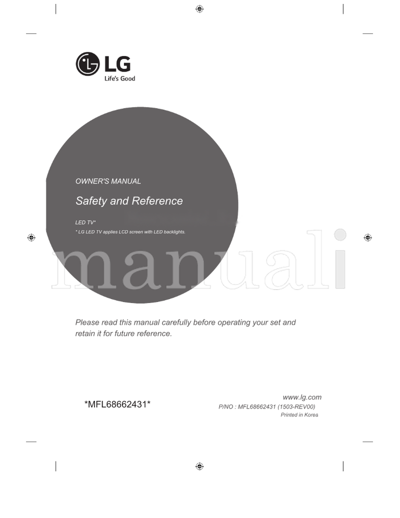 LG *MFL68662431* MFL68662431 (260 pages) TV Operating Manual