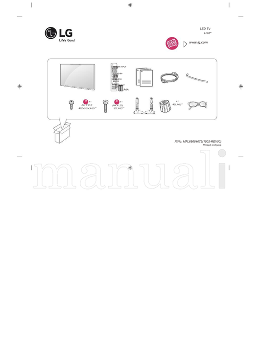 LG 55LF65** 32LF65** LF65** 42LF65** (44 pages) TV Operating Manual