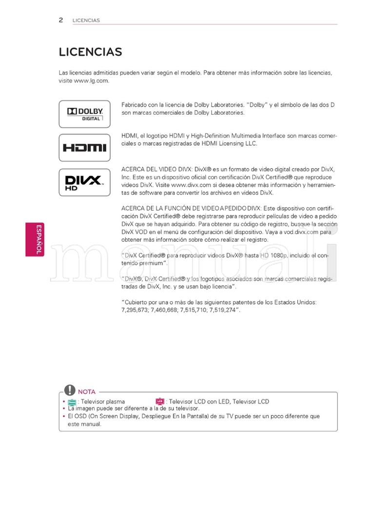 LG 32LV3400 19LV2500 32LV3500 22LV2500 37LV3500 26LV2500 (106 pages) TV Operating Manual