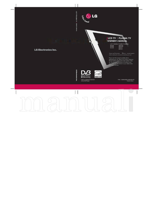 LG 32LC2D 42PC1DG 37LC2D 42PC1DV 42LC2D 50PC1D 60PC1D (103 pages) TV Operating Manual