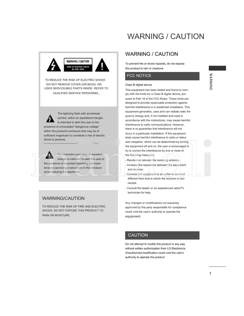LG 577Fencover 26LC2R 42PC3RV 32LC2R 38289U0577F (89 pages) TV Operating Manual