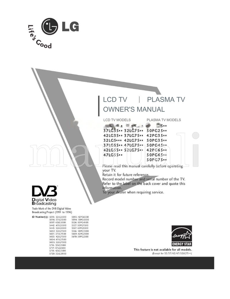 LG 42PG3500 (106 pages) TV Operating Manual