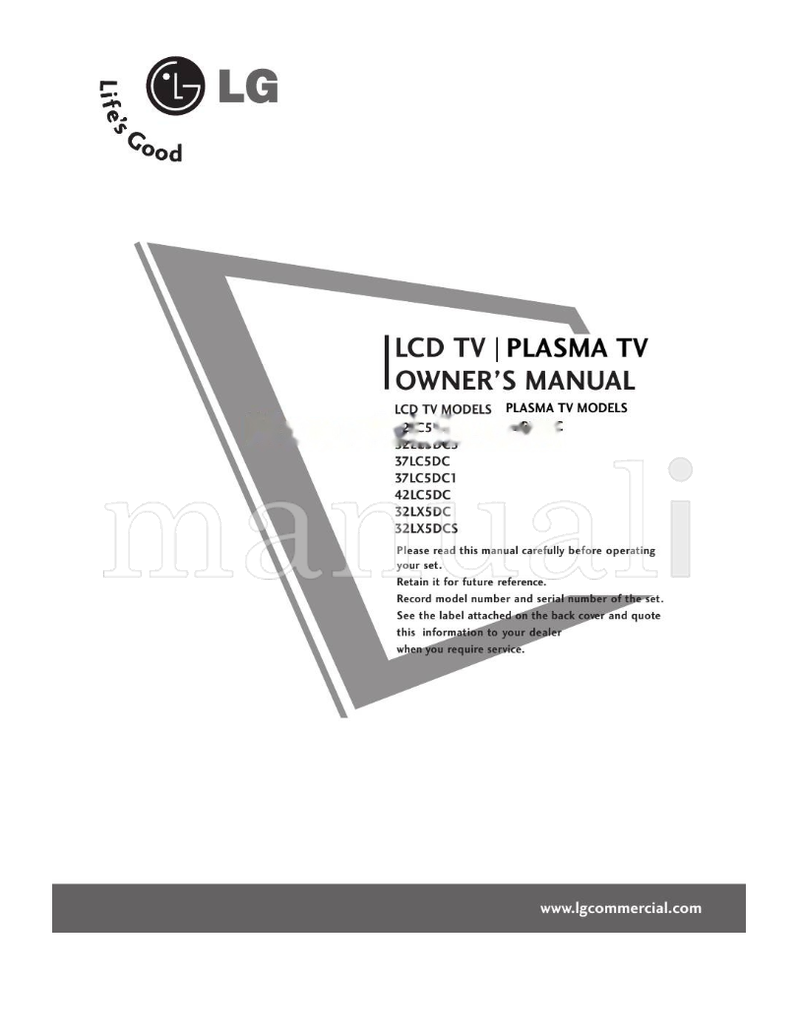 LG 42PX8DC (90 pages) TV Operating Manual