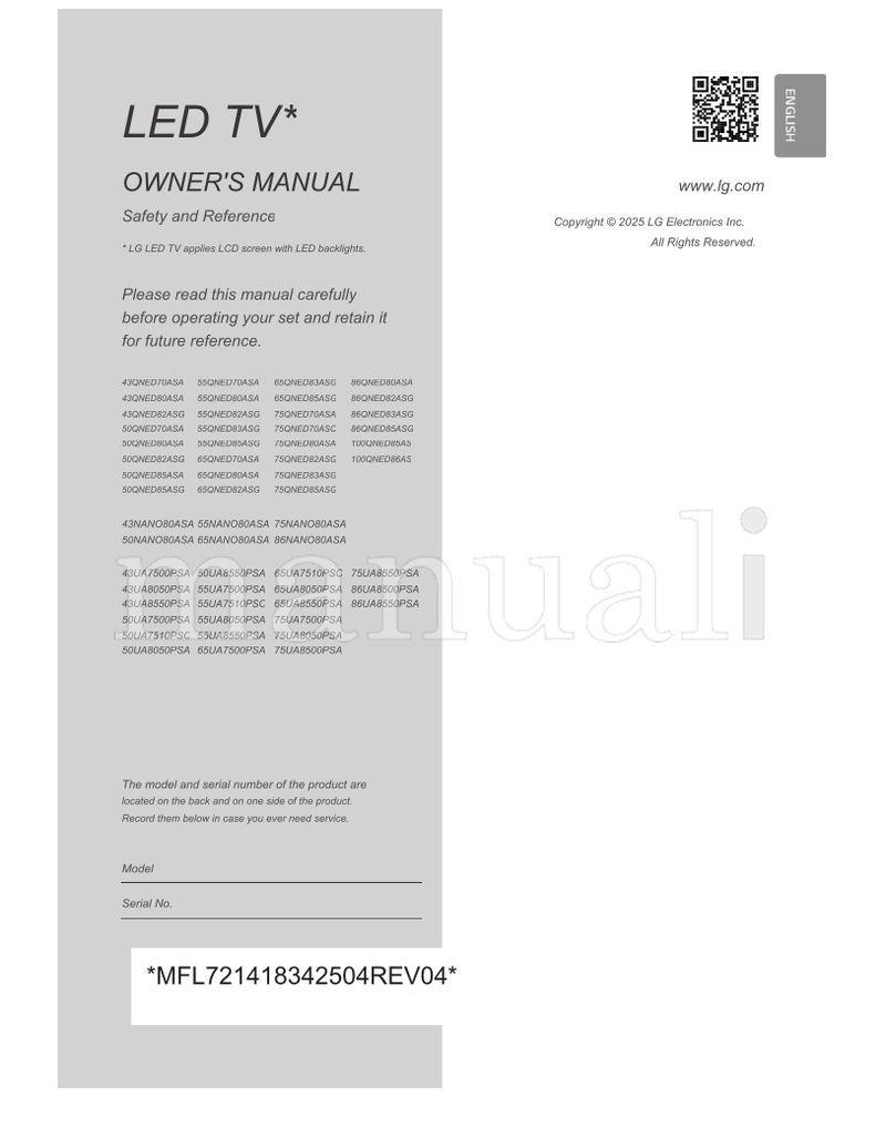 LG 43QNED70ASA 55QNED70ASA 43QNED80ASA 55QNED80ASA 43QNED82ASG (36 pages) TV Operating Manual