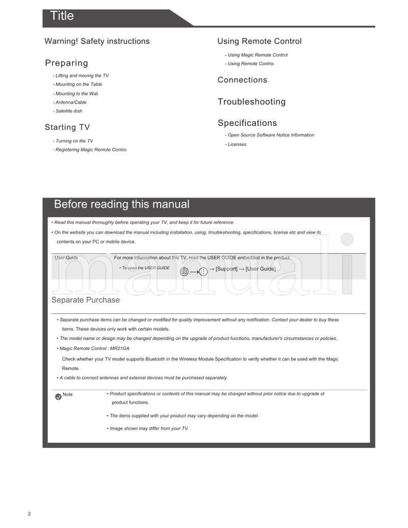 LG *MFL71752803* (25 pages) TV Operating Manual