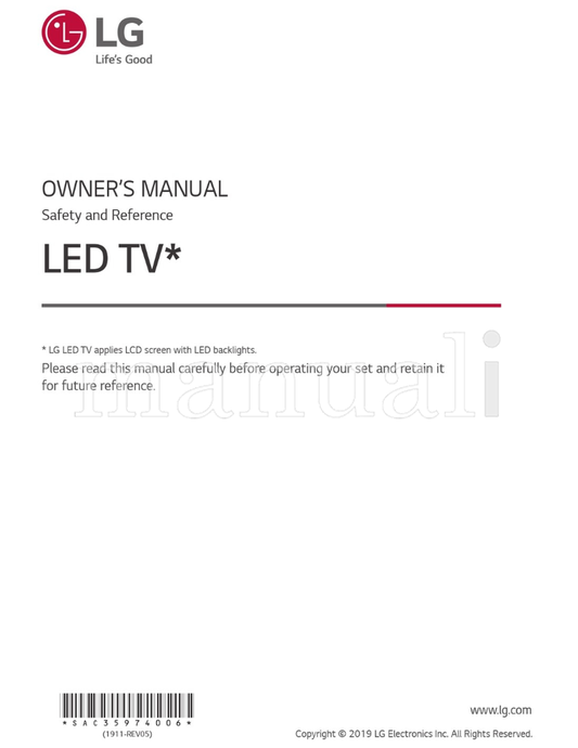LG *SAC35974006* (23 pages) TV Operating Manual
