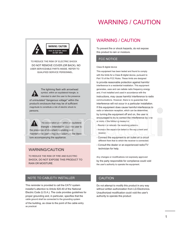 LG 26LG30 32LG30 37LG30 42LG30 32LG60 37LG60 42LG60 47LG60 (83 pages) TV Operating Manual