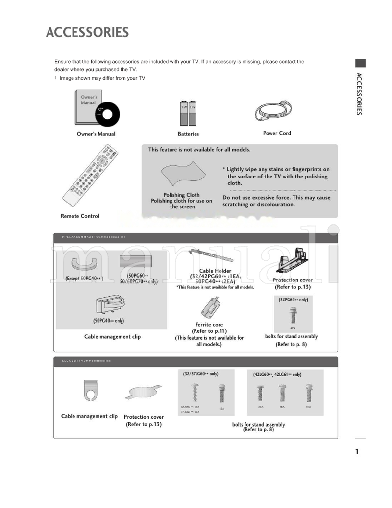 LG 476000 (140 pages) TV Operating Manual