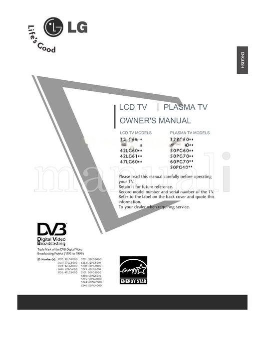 LG 476000ZA.AEK (140 pages) TV Operating Manual
