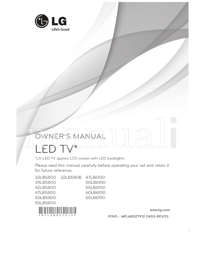 LG 32LB5800 32LB580B 39LB5800 42LB5800 47LB5800 50LB5800 (25 pages) TV Operating Manual