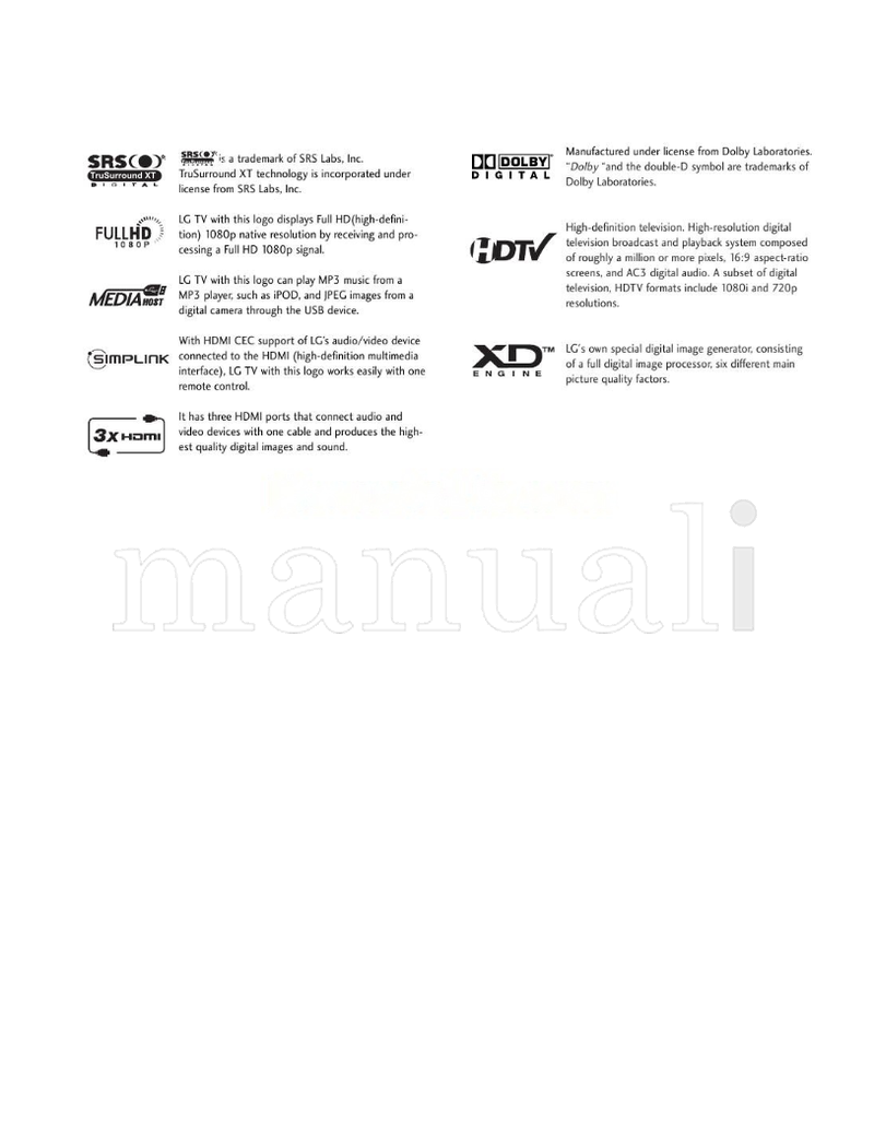 LG 47LC7DF (114 pages) TV Operating Manual