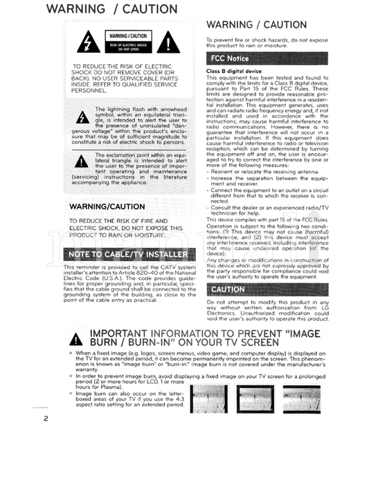 LG 820-40 (256 pages) TV Operating Manual